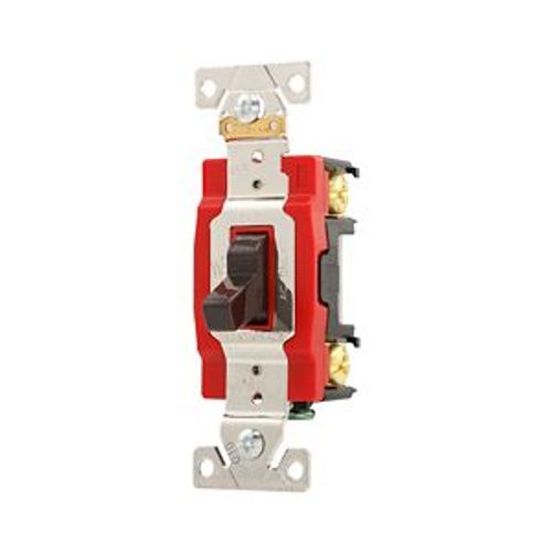 Main product image of Arrow Hart Toggle Switch, #14-10 Awg, 20A, 120/277V, Back & Side Wiring, Screw, Brown, 1-Pole, AH1221B