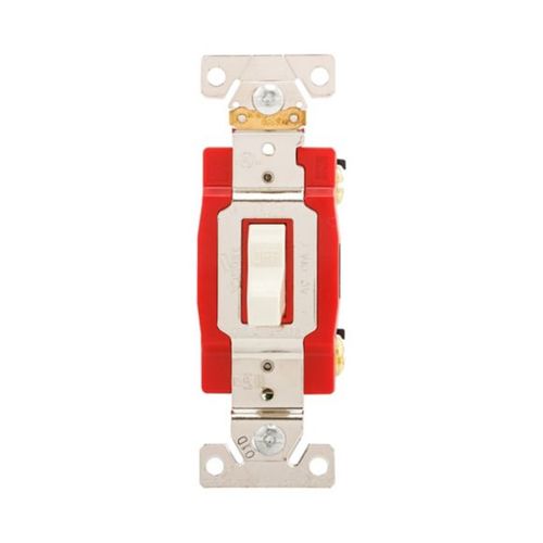 Main product image of Arrow Hart Toggle Switch, #14-10 Awg, 20A, 120/277V, Back & Side, Screw, Light Almond, 1-Pole, AH1221LA