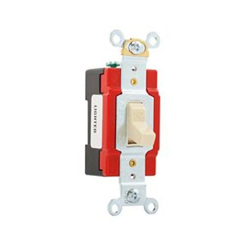 Main product image of Arrow Hart Toggle Switch, Lighted, #14-10 Awg, 20A, 120/277V, Screw, Ivory, 1-Pole, Phenolic, AH1221LTV
