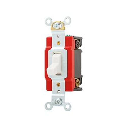 Main product image of Arrow Hart Toggle Switch, Lighted, #14-10 Awg, 20A, 120/277V, Screw, White, 1-Pole, Phenolic, AH1221LTW