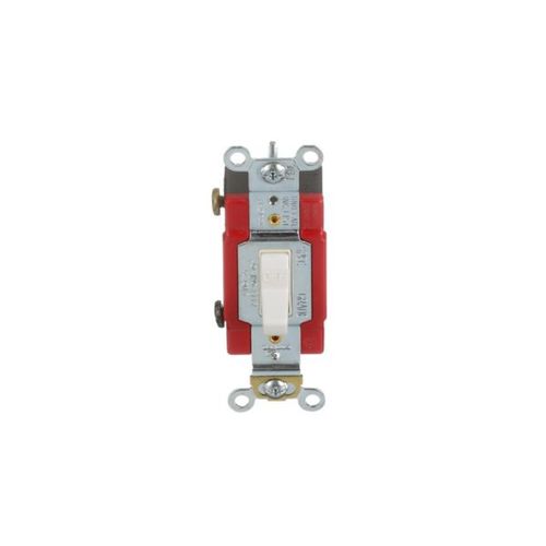 Main product image of Arrow Hart Toggle Switch, Lighted, #14-10 Awg, 20A, 120/277V, Screw, White, 1-Pole, Phenolic, AH1221LTW