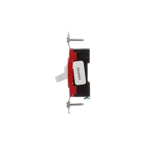 Main product image of Arrow Hart Toggle Switch, Lighted, #14-10 Awg, 20A, 120/277V, Screw, White, 1-Pole, Phenolic, AH1221LTW