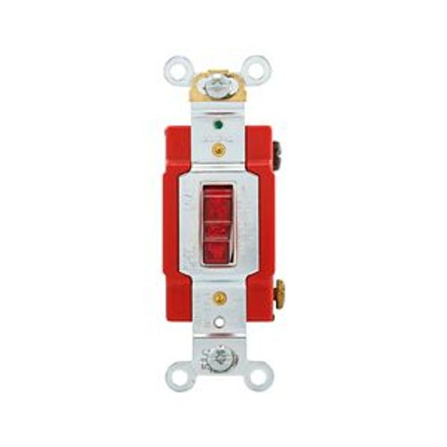 Main product image of Arrow Hart Toggle Switch, Pilot Light, #14-10 Awg, 20A, 120/277V, Screw, Red, 1-Pole, Phenolic, AH1221PL