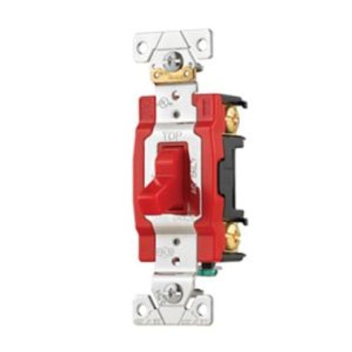 Main product image of Arrow Hart Toggle Switch, #14-10 Awg, 20A, 120/277V, Back & Side, Screw, Red, 1-Pole, AH1221RD