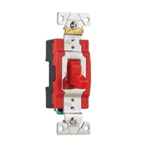Main product image of Arrow Hart Toggle Switch, #14-10 Awg, 20A, 120/277V, Back & Side, Screw, Red, 1-Pole, AH1221RD