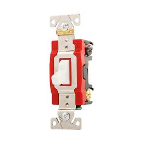 Main product image of Arrow Hart Toggle Switch, #14-10 Awg, 20A, 120/277V, Back & Side, Screw, White, 2-Pole, AH1222W