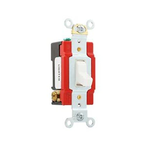 Main product image of Toggle Switch, Industrial, White, Screw, Phenolic, Wall, 3-Way, Brass, 120/277 Vac, #14-10 Awg, AH1223LTW