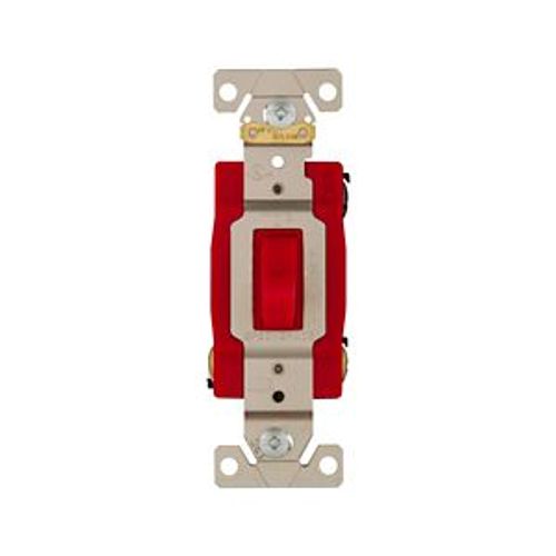 Main product image of Arrow Hart Toggle Switch, #14-10 Awg, 20A, 120/277V, Back & Side, Screw, Red, 3-Way, AH1223RD