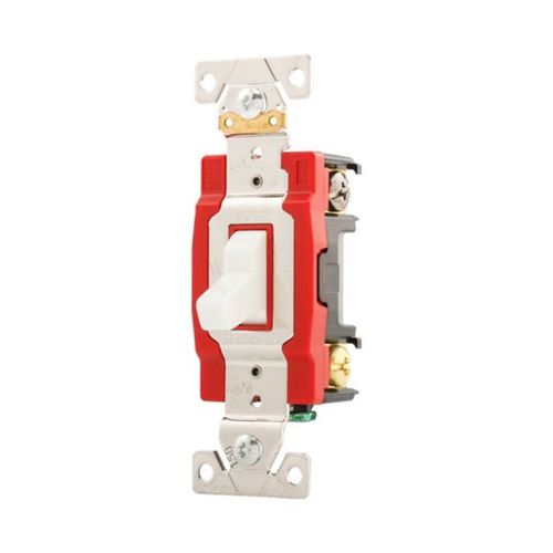 Main product image of Arrow Hart Toggle Switch, #14-10 Awg, 20A, 120/277V, Back & Side, Screw, White, 3-Way, AH1223W