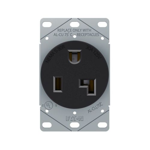 Main product image of Receptacle Single Flush 30A 125V 2P3W Str, Black, AH1233BK-BOX