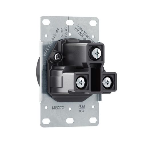 Main product image of Receptacle Single Flush 30A 125V 2P3W Str, Black, AH1233BK-BOX