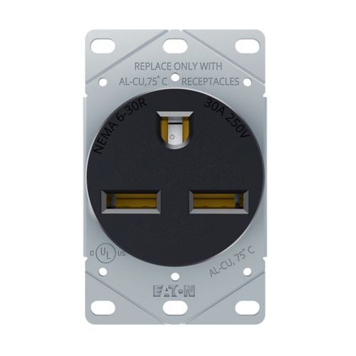 Main product image of Receptacle Single Flush 30A 250V 2P3W Str, Black, AH1234BK-BOX