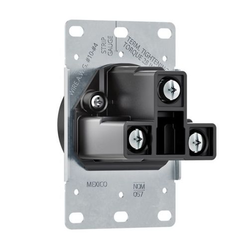 Main product image of Receptacle Single Flush 30A 250V 2P3W Str, Black, AH1234BK-BOX