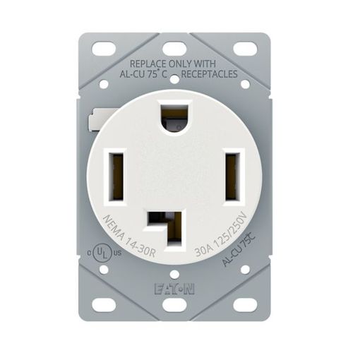 Main product image of Receptacle Single Flush 30A 125/250V 3P4W Str, White, AH1257W-F