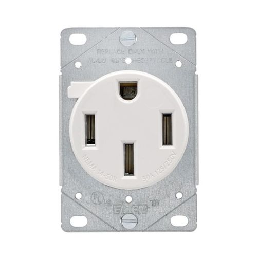 Main product image of Power Device Receptacle Sgl Flush 50A 125/250 V 3P4W Str Wh, AH1258W-F