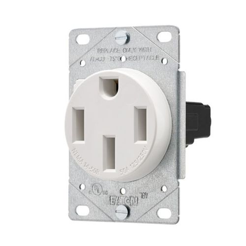 Main product image of Power Device Receptacle Sgl Flush 50A 125/250 V 3P4W Str Wh, AH1258W-F