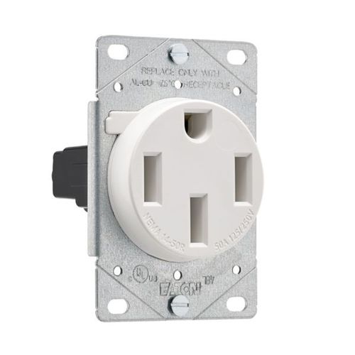 Main product image of Power Device Receptacle Sgl Flush 50A 125/250 V 3P4W Str Wh, AH1258W-F