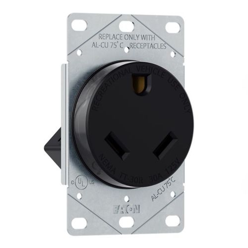 Main product image of Receptacle Single Flush 30A 125V 2P3W Str, Black, AH1263BK-BOX