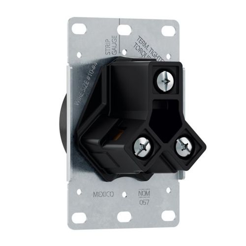 Main product image of Receptacle 30A 125V 2P3W W/O Mounting Screws, Black, AH1263BK-NSC