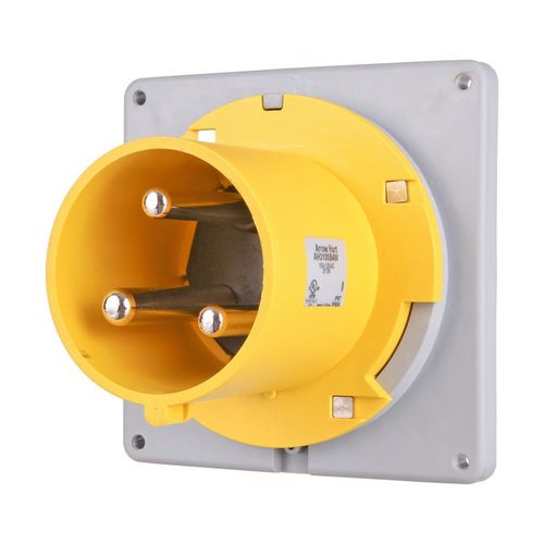 Main product image of Arrow Hart Pin & Sleeve Inlet, #4 -1/0 Awg #12-#16 Awg 100A 125V, Ip67, 2-Pole 3-Wire, AH3100B4W