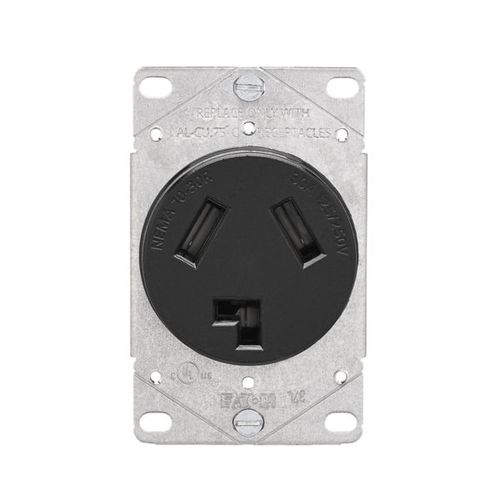 Main product image of Power Device Receptacle Sgl Flush 30 A 125/250 V 3P3W Str Bk, AH38BK-F