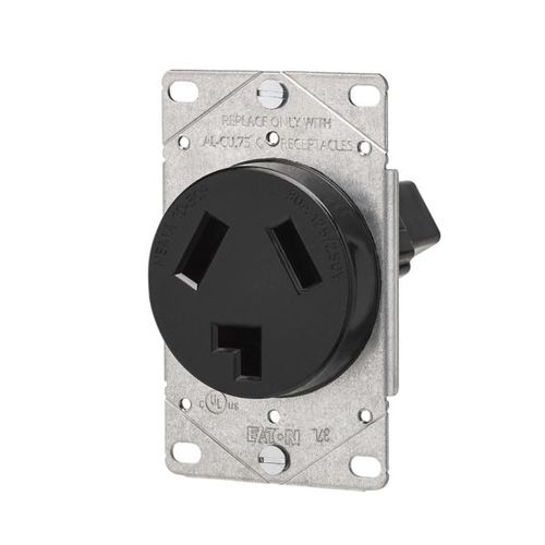 Main product image of Power Device Receptacle Sgl Flush 30 A 125/250 V 3P3W Str Bk, AH38BK-F