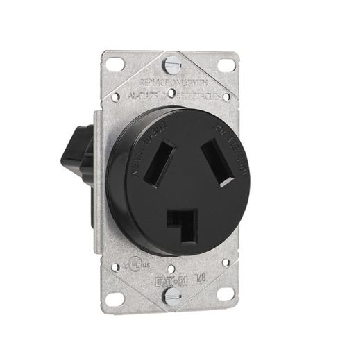 Main product image of Power Device Receptacle Sgl Flush 30 A 125/250 V 3P3W Str Bk, AH38BK-F