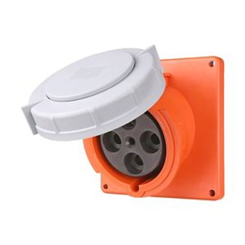 Main product image of Arrow Hart Pin & Sleeve Angled Receptacle, #4 -1/0 Awg #12-#16 (Pilot), 100A, 125/250V, Orange, AH4100R12W-15
