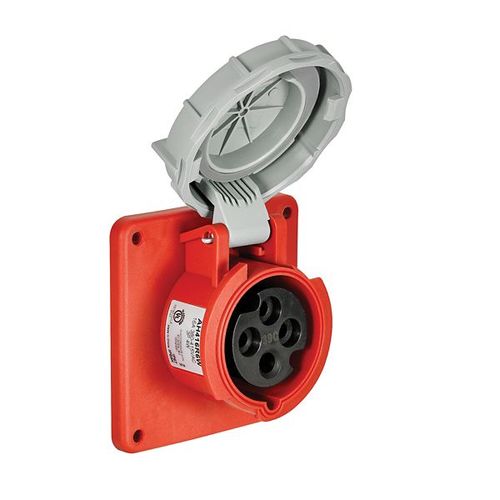 Main product image of Arrow Hart Pin & Sleeve Receptacle, 16/20A, 16A 250V/20A 200-250V, 3-Pole, #12 -#10 Awg, 4 Wire, AH420R9WDR