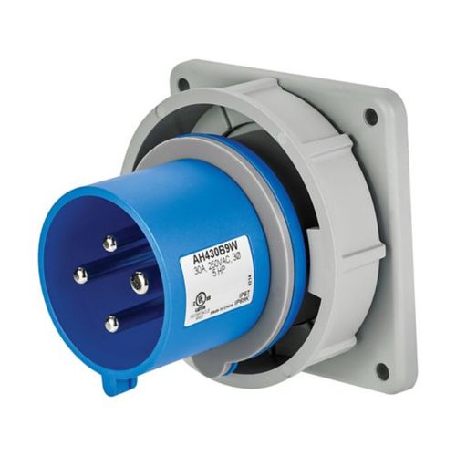 Main product image of Arrow Hart Pin & Sleeve Inlet, #10-#2 Awg 30A, 250V, Blue, Ip69K, 3-Pole, 4-Wire, Male, 5 Hp, AH430B9W