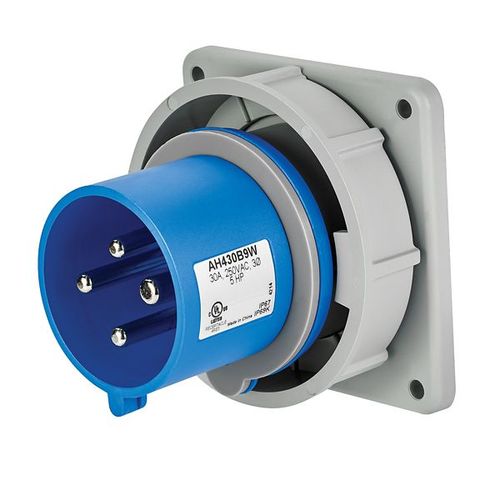 Main product image of Arrow Hart Pin & Sleeve Inlet, Ip69K Rated, 30A 250V/32A 200-250V, 3-Pole, #10 -#2 Awg, 4 Wire, AH430B9WDR