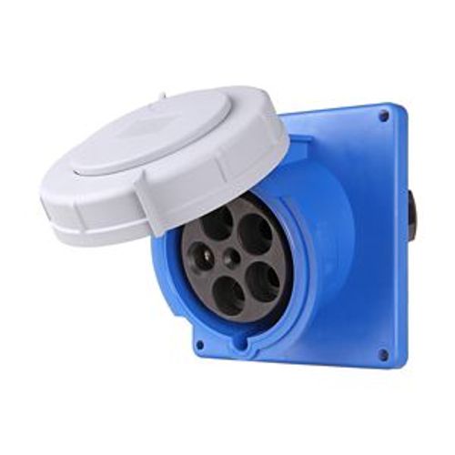 Main product image of Arrow Hart Pin & Sleeve Angled Receptacle, #4 -1/0 Awg #12-#16 Pilot, 100A, Y 120/208V, Blue, AH5100R9W-15