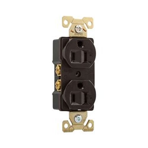 Main product image of Arrow Hart Extra Heavy-Duty Industrial Duplex Receptacle, #14-10 Awg 15A 125V, Brown, Duplex, AH5252B