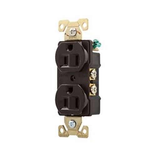 Main product image of Arrow Hart Extra Heavy-Duty Industrial Duplex Receptacle, #14-10 Awg 15A 125V, Brown, Duplex, AH5252B
