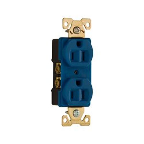 Main product image of Arrow Hart Extra Heavy-Duty Industrial Duplex Receptacle, #14-10 Awg 15A 125V, Blue, Duplex, AH5252BL