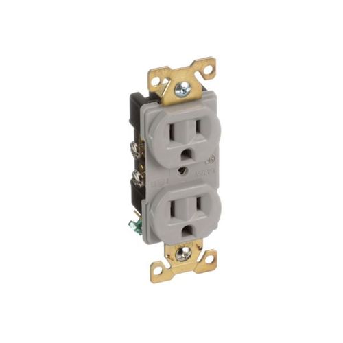 Main product image of Arrow Hart Extra Heavy-Duty Industrial Duplex Receptacle, #14-10 Awg 15A 125V, Gray, Duplex, AH5252GY