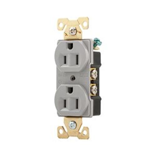 Main product image of Arrow Hart Extra Heavy-Duty Industrial Duplex Receptacle, #14-10 Awg 15A 125V, Gray, Duplex, AH5252GY