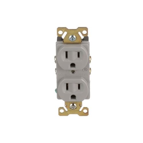 Main product image of Arrow Hart Extra Heavy-Duty Industrial Duplex Receptacle, #14-10 Awg 15A 125V, Gray, Duplex, AH5252GY