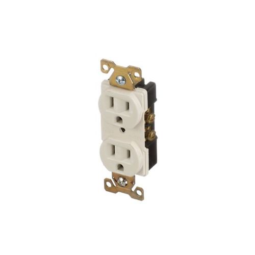 Main product image of Arrow Hart Industrial Duplex Receptacle, #14-10 Awg 15A 125V, Light Almond, Duplex, AH5252LA