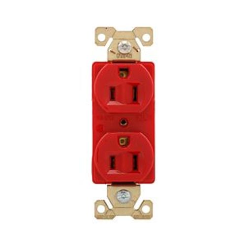 Main product image of Arrow Hart Extra Heavy-Duty Industrial Grade Duplex Receptacle, #14-10 Awg 15A 125V, Red, Duplex, AH5252RD