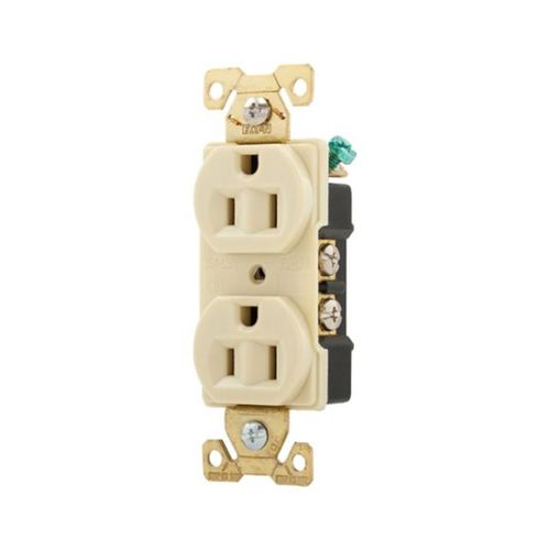 Main product image of Arrow Hart Extra Heavy-Duty Industrial Duplex Receptacle, #14-10 Awg 15A 125V, Ivory, Duplex, AH5252V