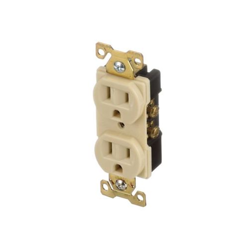 Main product image of Arrow Hart Extra Heavy-Duty Industrial Duplex Receptacle, #14-10 Awg 15A 125V, Ivory, Duplex, AH5252V