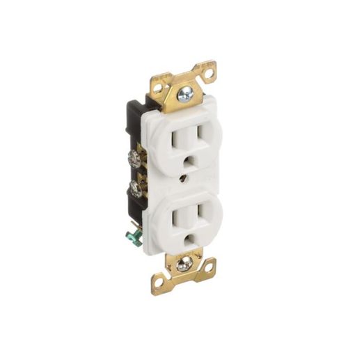 Main product image of Arrow Hart Extra Heavy-Duty Industrial Duplex Receptacle, #14-10 Awg 15A 125V, White, Duplex, AH5252W