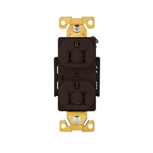 Main product image of Arrow Hart Industrial Duplex Receptacle, #14-10 Awg 15A 125V, Brown Face Base, Duplex, AH5262B