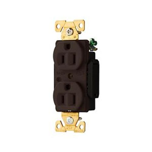 Main product image of Arrow Hart Industrial Duplex Receptacle, #14-10 Awg 15A 125V, Brown Face Base, Duplex, AH5262B