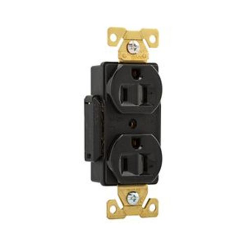 Main product image of Arrow Hart Industrial Duplex Receptacle, #14-10 Awg 15A 125V, Black Face Base, Duplex, AH5262BK