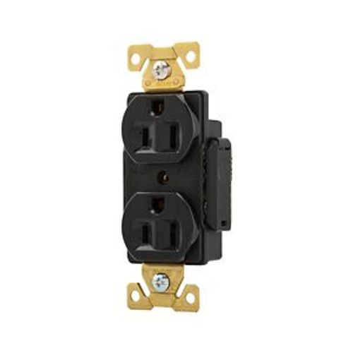 Main product image of Arrow Hart Industrial Duplex Receptacle, #14-10 Awg 15A 125V, Black Face Base, Duplex, AH5262BK