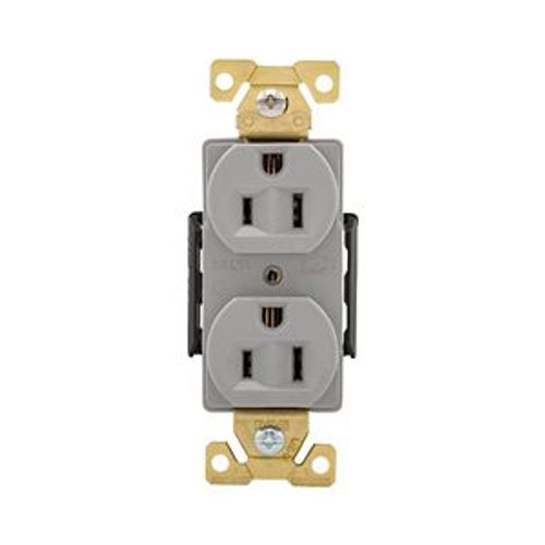 Main product image of Arrow Hart Corrosion Resistant Straight Blade Duplex Receptacle, #14-10 Awg 15A 125V, Gray, AH5262CRGY