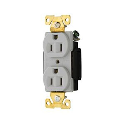 Main product image of Arrow Hart Industrial Duplex Receptacle, #14-10 Awg 15A 125V, Gray Face Base, Duplex, AH5262GY
