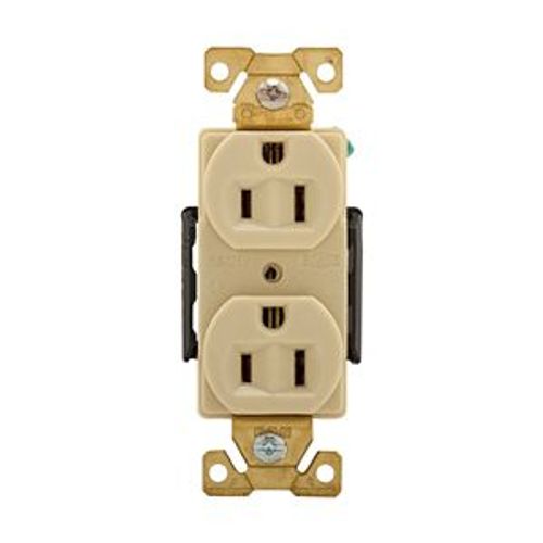 Main product image of Arrow Hart Industrial Duplex Receptacle, #14-10 Awg 15A 125V, Ivory Face Base, Duplex, AH5262V